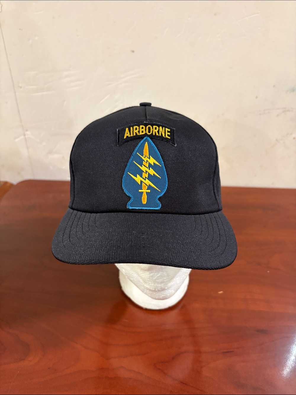 Airborne Black Patch Baseball Hat